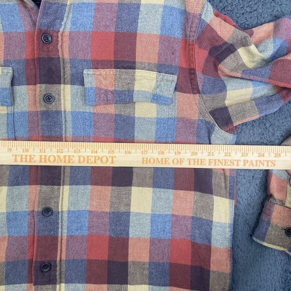 LL Bean Shirt Mens Medium Plaid Flannel Button Up Traditional Fit Outdoors - Picture 5 of 9